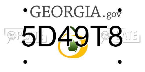 5D49T8 Georgia License Plate
