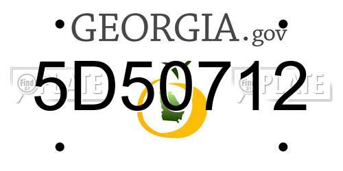 5D50712 Georgia License Plate