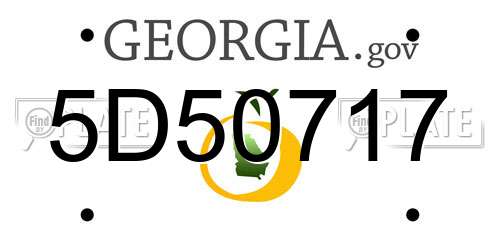 5D50717 Georgia License Plate