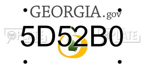 5D52B0 Georgia License Plate