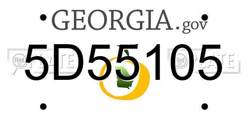 5D55105 Georgia License Plate
