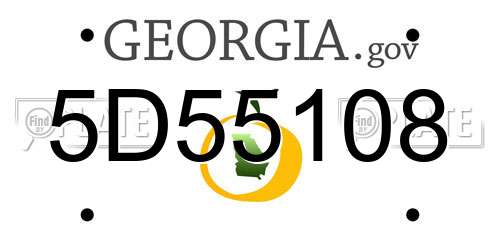 5D55108 Georgia License Plate