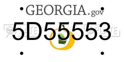 5D55553 Georgia License Plate