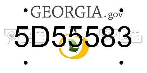 5D55583 Georgia License Plate