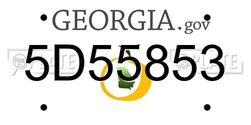 5D55853 Georgia License Plate