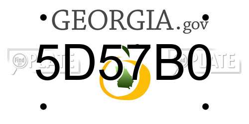 5D57B0 Georgia License Plate