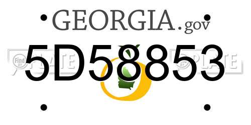 5D58853 Georgia License Plate