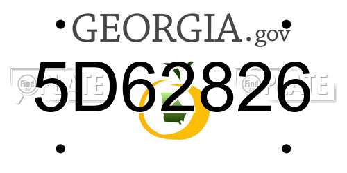 5D62826 Georgia License Plate