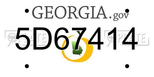 5D67414 Georgia License Plate