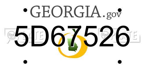 5D67526 Georgia License Plate