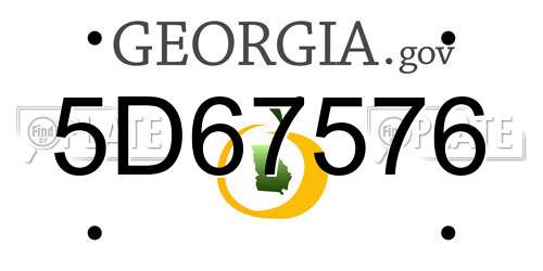 5D67576 Georgia License Plate