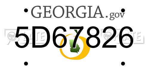 5D67826 Georgia License Plate