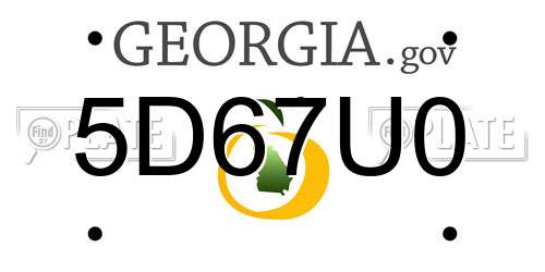 5D67U0 Georgia License Plate