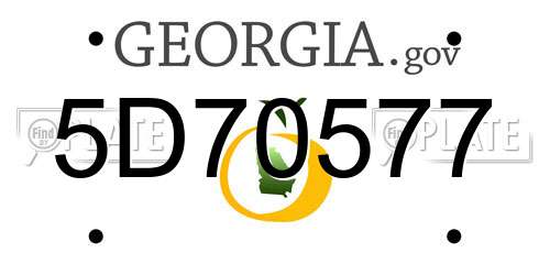 5D70577 Georgia License Plate