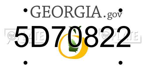 5D70822 Georgia License Plate