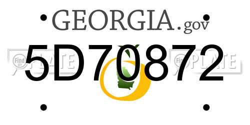 5D70872 Georgia License Plate