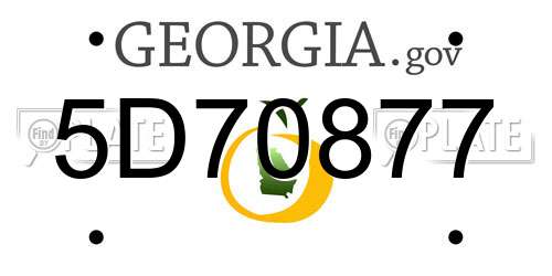 5D70877 Georgia License Plate