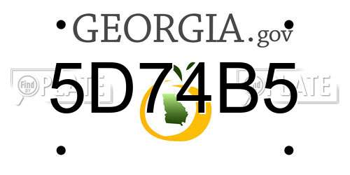 5D74B5 Georgia License Plate