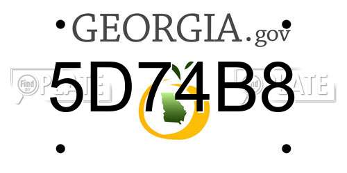 5D74B8 Georgia License Plate