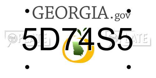 5D74S5 Georgia License Plate