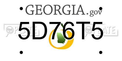 5D76T5 Georgia License Plate