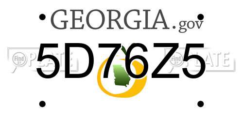 5D76Z5 Georgia License Plate