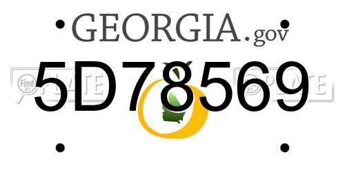 5D78569 Georgia License Plate