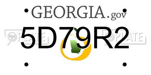 5D79R2 Georgia License Plate