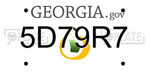 5D79R7 Georgia License Plate