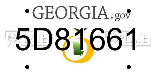 5D81661 Georgia License Plate