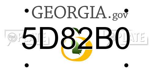5D82B0 Georgia License Plate