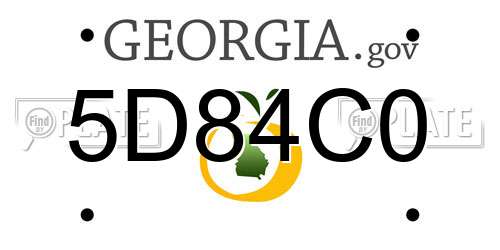 5D84C0 Georgia License Plate