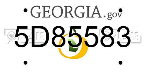 5D85583 Georgia License Plate