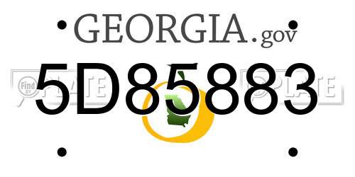 5D85883 Georgia License Plate