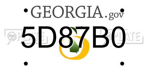 5D87B0 Georgia License Plate