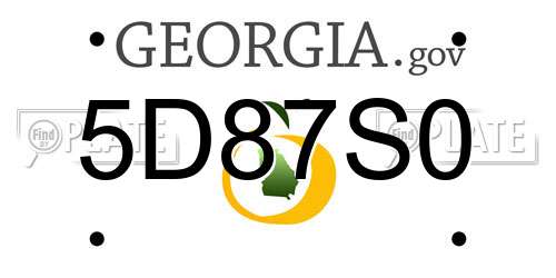 5D87S0 Georgia License Plate