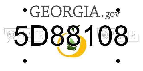 5D88108 Georgia License Plate