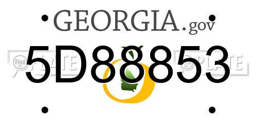 5D88853 Georgia License Plate