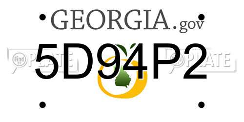 5D94P2 Georgia License Plate