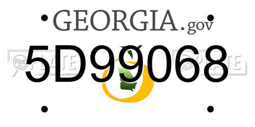 5D99068 Georgia License Plate