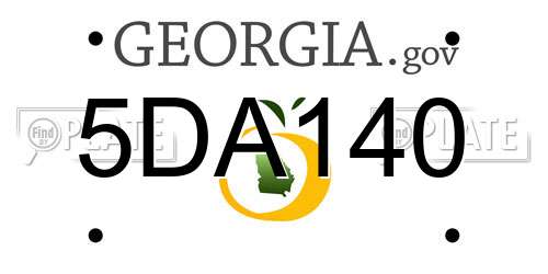 5DA140 Georgia License Plate