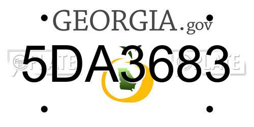 5DA3683 Georgia License Plate