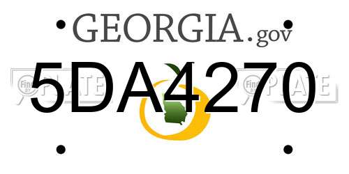 5DA4270 Georgia License Plate