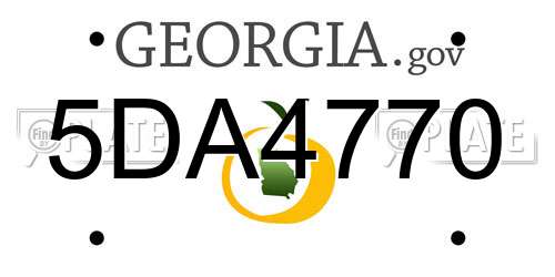 5DA4770 Georgia License Plate
