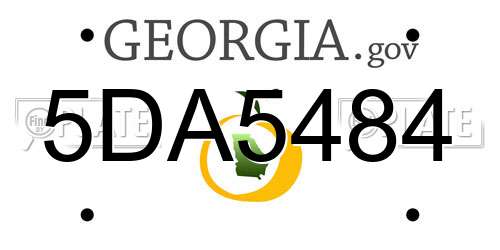 5DA5484 Georgia License Plate
