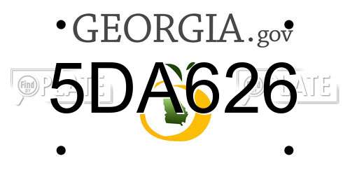 5DA626 Georgia License Plate