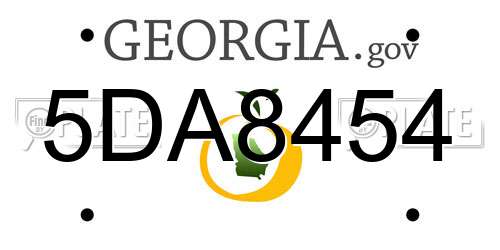 5DA8454 Georgia License Plate