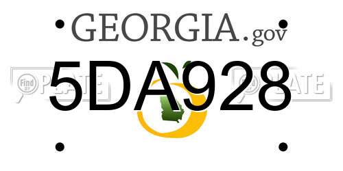 5DA928 Georgia License Plate