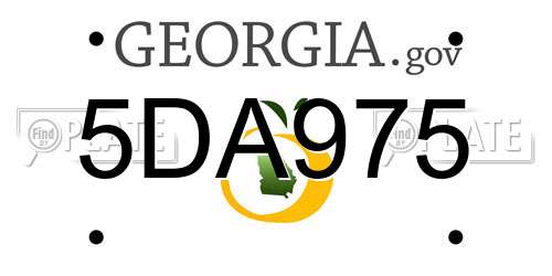 5DA975 Georgia License Plate
