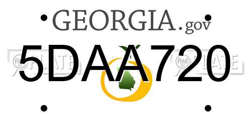 5DAA720 Georgia License Plate